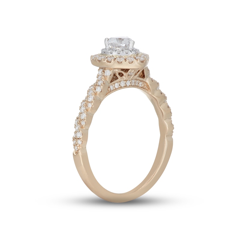 Neil Lane Diamond Engagement Ring 3/4 ct tw Heart & Round-cut 14K Two-Tone Gold