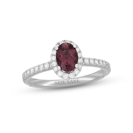 Neil Lane Diamond & Pink Tourmaline Engagement Ring 1/2 ct tw 14K White Gold
