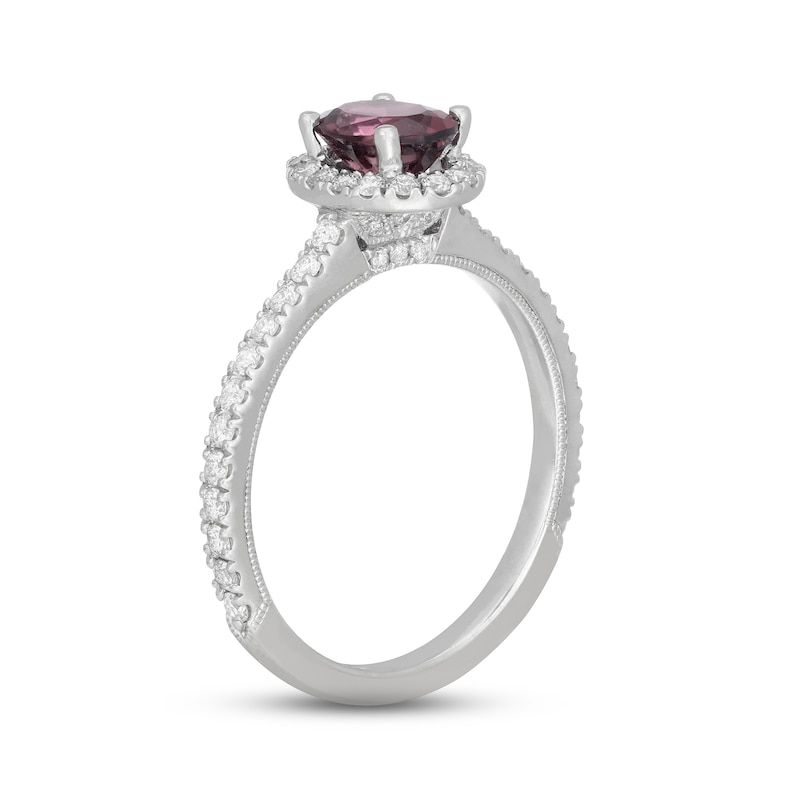 Neil Lane Diamond & Pink Tourmaline Engagement Ring 1/2 ct tw 14K White Gold