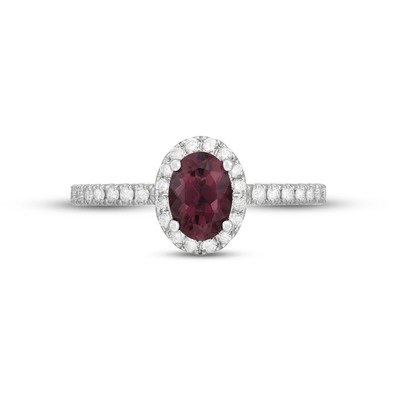 Main Image 3 of Neil Lane Diamond & Pink Tourmaline Engagement Ring 1/2 ct tw 14K White Gold