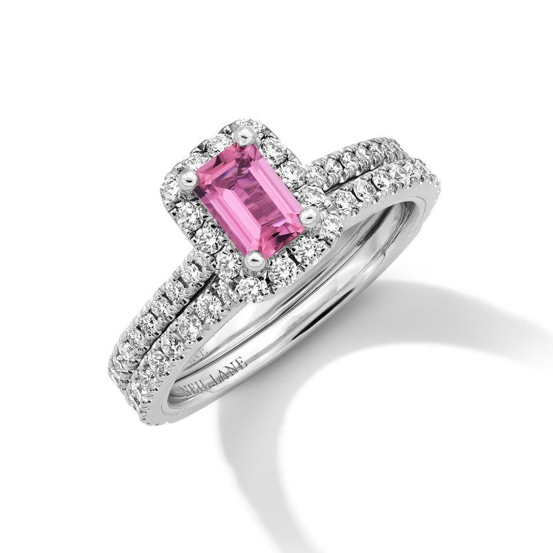 Main Image 1 of Neil Lane Pink Tourmaline & Diamond Bridal Set 5/8 ct tw 14K White Gold