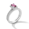 Thumbnail Image 2 of Neil Lane Pink Tourmaline & Diamond Bridal Set 5/8 ct tw 14K White Gold