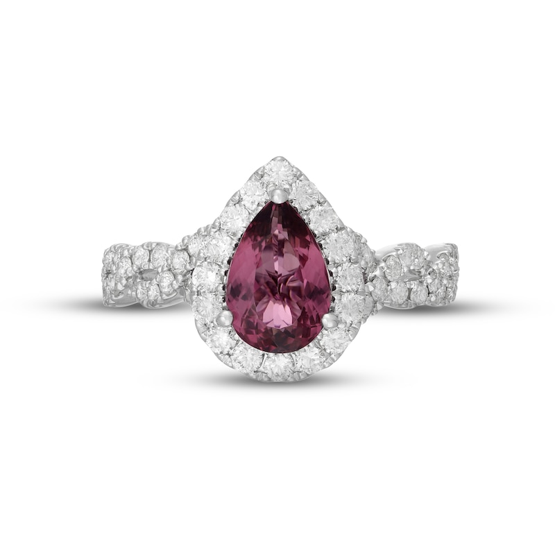 Neil Lane Pink Tourmaline & Diamond Engagement Ring 3/4 ct tw 14K White Gold