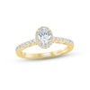Monique Lhuillier Bliss Diamond Engagement Ring 1 ct tw Oval & Round-cut 18K Yellow Gold