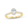Thumbnail Image 1 of Monique Lhuillier Bliss Diamond Engagement Ring 1 ct tw Oval & Round-cut 18K Yellow Gold