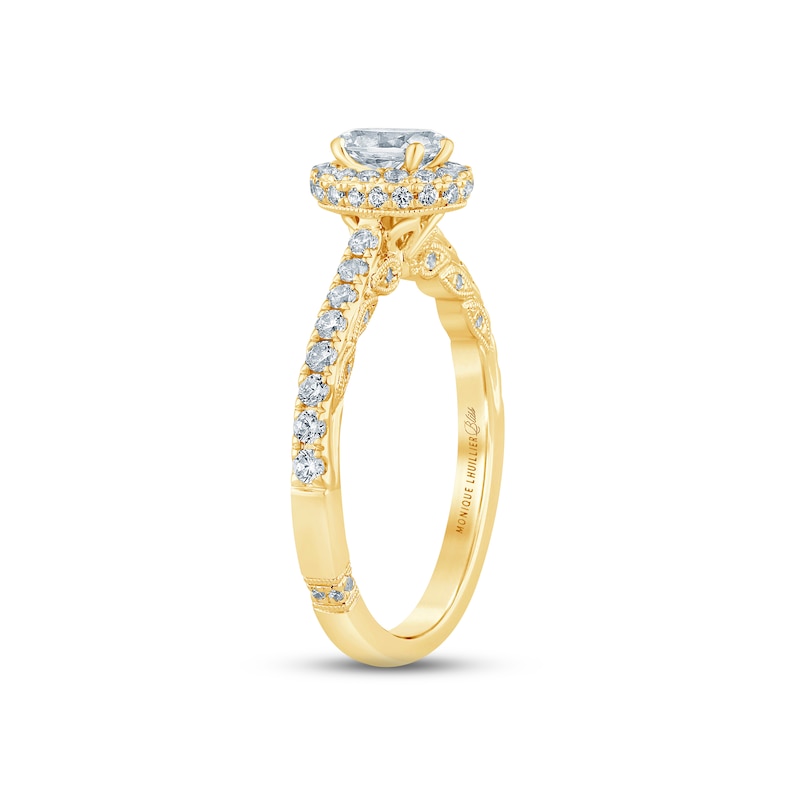 Monique Lhuillier Bliss Diamond Engagement Ring 1 ct tw Oval & Round-cut 18K Yellow Gold