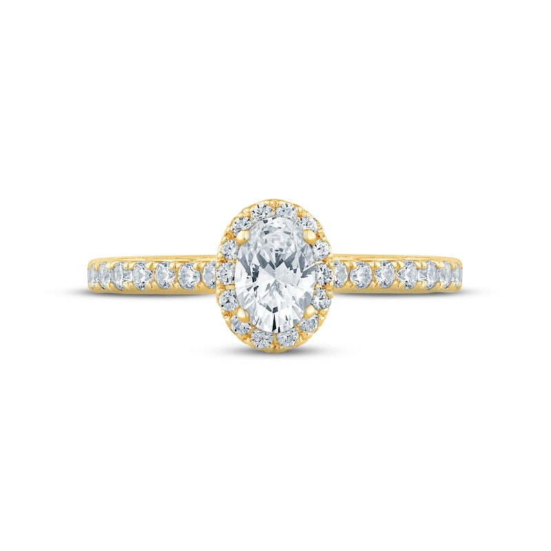 Monique Lhuillier Bliss Diamond Engagement Ring 1 ct tw Oval & Round-cut 18K Yellow Gold