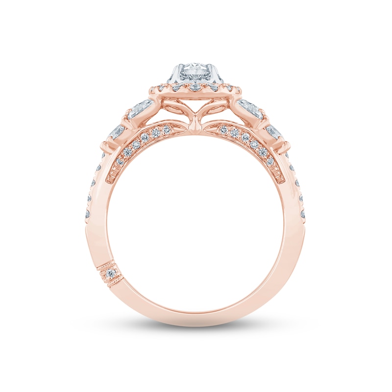 Main Image 4 of Monique Lhuillier Bliss Diamond Engagement Ring 1-1/4 ct tw Oval, Round & Marquise-cut 18K Two-Tone Gold