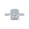 Thumbnail Image 2 of Monique Lhuillier Bliss Diamond Engagement Ring 1-1/3 ct tw Emerald & Round-cut 18K White Gold