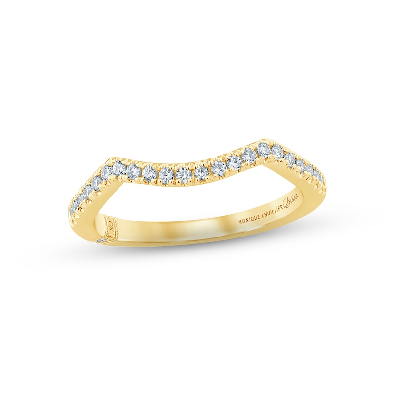Monique Lhuillier Bliss Diamond Wedding Band 1/5 ct tw Round-cut 18K Yellow Gold with 360