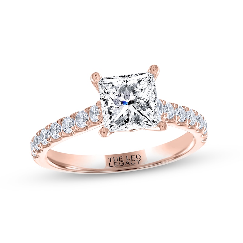 THE LEO Legacy Lab-Created Diamond Princess-Cut Engagement Ring 1-7/8 ct tw 14K Rose Gold