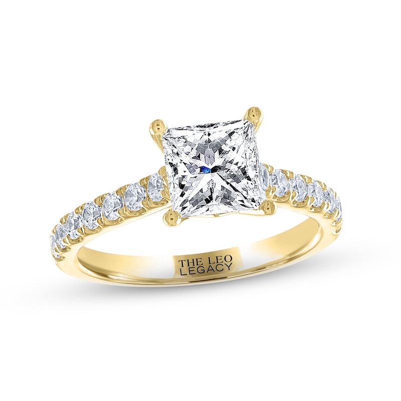 THE LEO Legacy Lab-Created Diamond Princess-Cut Engagement Ring 1-7/8 ct tw 14K Yellow Gold