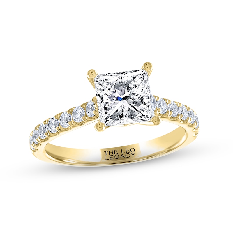 Main Image 1 of THE LEO Legacy Lab-Grown Diamond Princess-Cut Engagement Ring 1-7/8 ct tw 14K Yellow Gold
