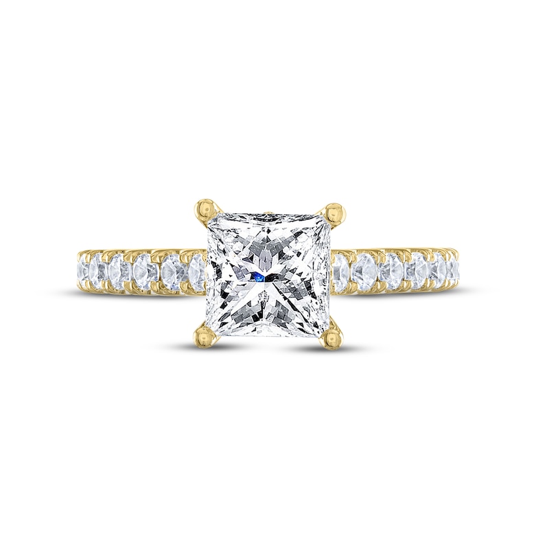 Main Image 3 of THE LEO Legacy Lab-Grown Diamond Princess-Cut Engagement Ring 1-7/8 ct tw 14K Yellow Gold