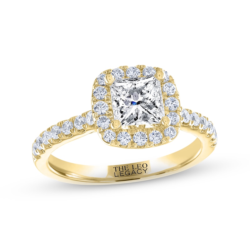 Main Image 1 of THE LEO Legacy Lab-Grown Diamond Princess-Cut Engagement Ring 1-3/8 ct tw 14K Yellow Gold