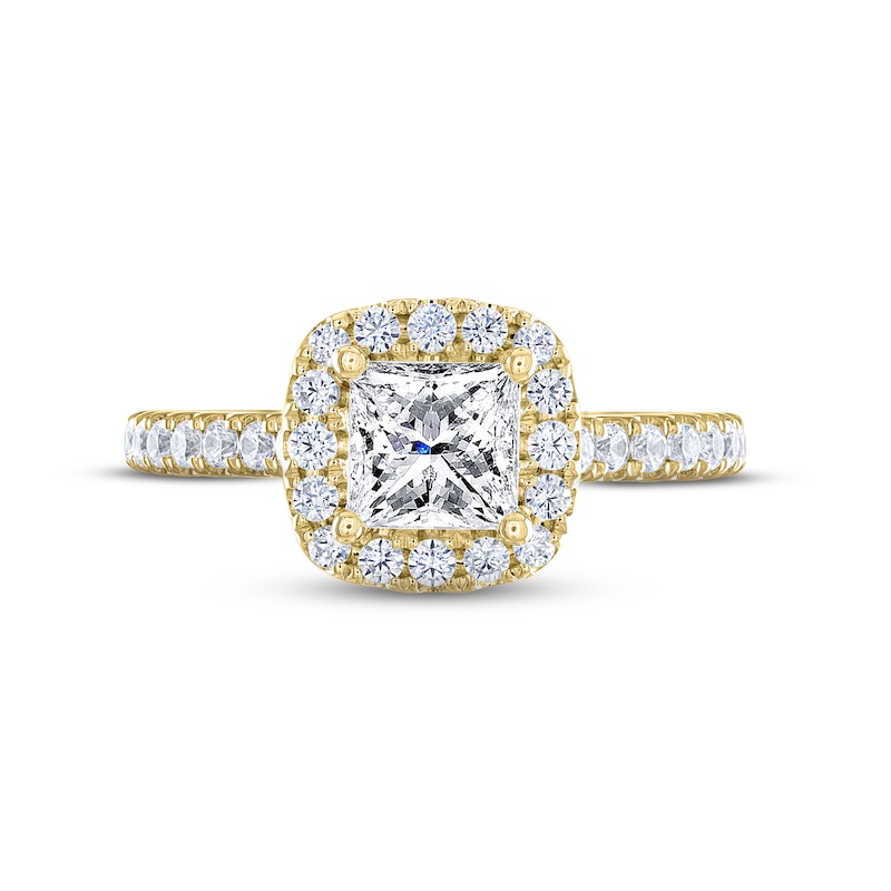 THE LEO Legacy Lab-Created Diamond Princess-Cut Engagement Ring 1-3/8 ct tw 14K Yellow Gold