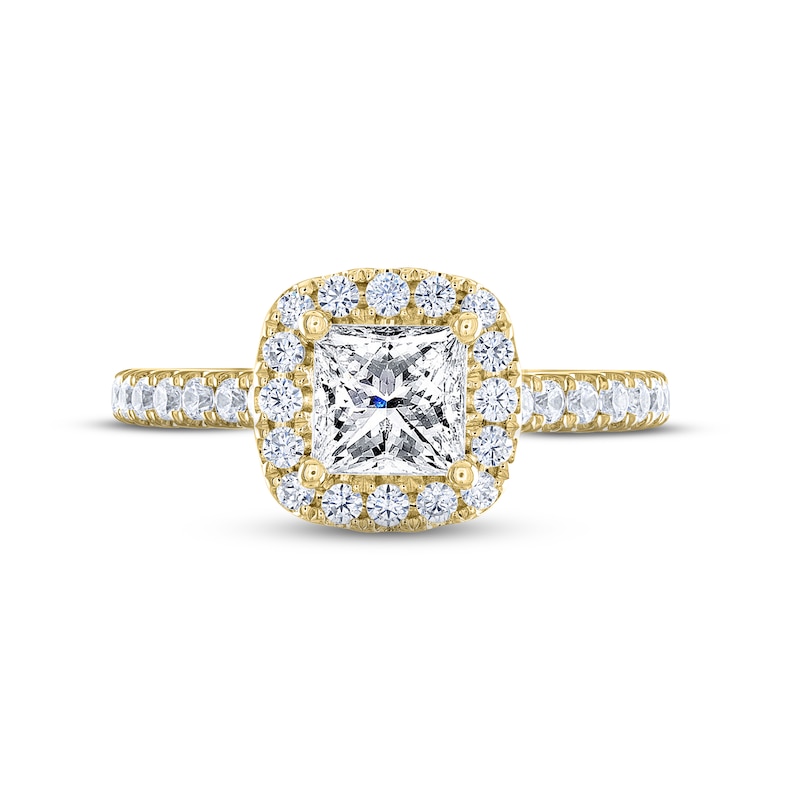Main Image 3 of THE LEO Legacy Lab-Grown Diamond Princess-Cut Engagement Ring 1-3/8 ct tw 14K Yellow Gold