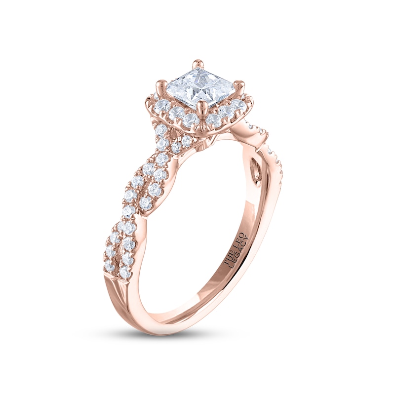 THE LEO Legacy Lab-Created Diamond Princess-Cut Engagement Ring 1-1/6 ct tw 14K Rose Gold