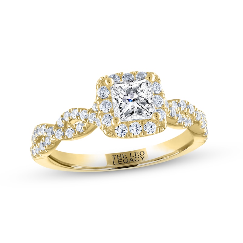 Main Image 1 of THE LEO Legacy Lab-Grown Diamond Princess-Cut Engagement Ring 1-1/6 ct tw 14K Yellow Gold