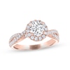 THE LEO Legacy Lab-Created Diamond Engagement Ring 1-3/8 ct tw 14K Rose Gold