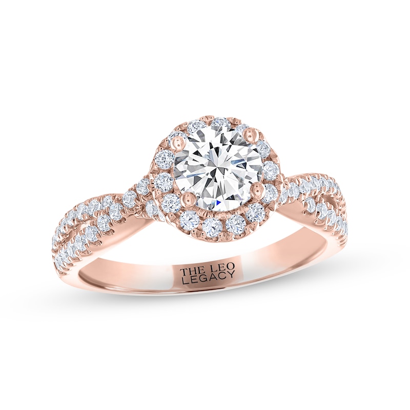 THE LEO Legacy Lab-Created Diamond Engagement Ring 1-3/8 ct tw 14K Rose Gold