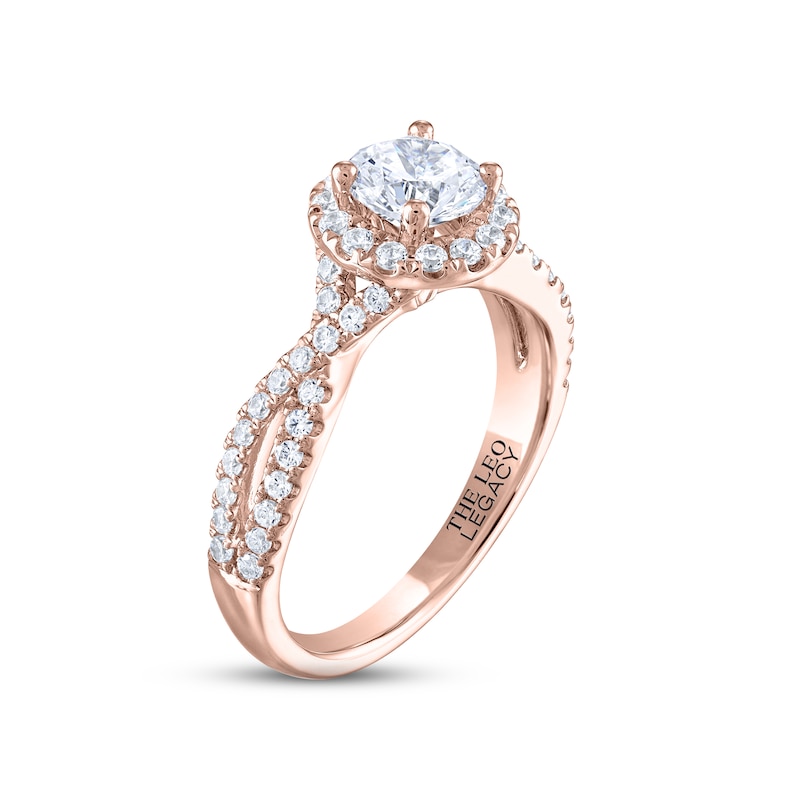 THE LEO Legacy Lab-Created Diamond Engagement Ring 1-3/8 ct tw 14K Rose Gold