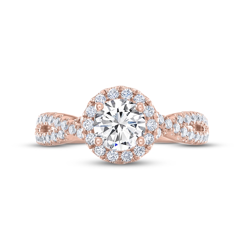 THE LEO Legacy Lab-Created Diamond Engagement Ring 1-3/8 ct tw 14K Rose Gold