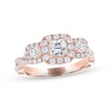 Thumbnail Image 1 of THE LEO Legacy Lab-Grown Diamond Princess & Round-Cut Three-Stone Engagement Ring 1 ct tw 14K Rose Gold