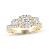 Thumbnail Image 0 of THE LEO Legacy Lab-Created Diamond Princess & Round-Cut Three-Stone Engagement Ring 1 ct tw 14K Yellow Gold