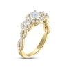 Thumbnail Image 1 of THE LEO Legacy Lab-Created Diamond Princess & Round-Cut Three-Stone Engagement Ring 1 ct tw 14K Yellow Gold