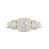 Thumbnail Image 3 of THE LEO Legacy Lab-Grown Diamond Princess & Round-Cut Three-Stone Engagement Ring 1 ct tw 14K Yellow Gold