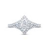 Monique Lhuillier Bliss Diamond Engagement Ring 1-1/4 ct tw Marquise, Round & Trillion-cut 18K White Gold