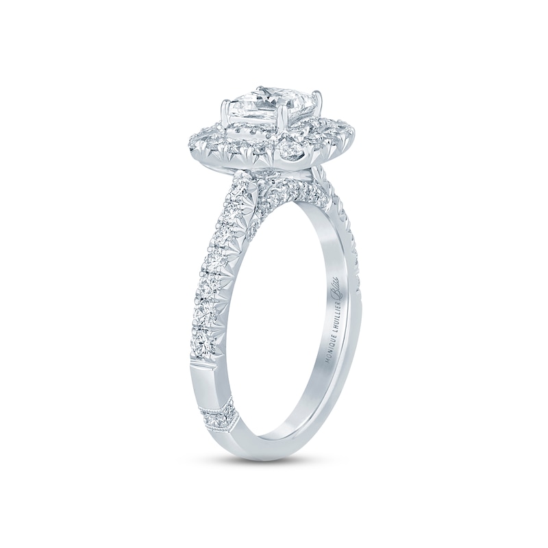 Monique Lhuillier Bliss Diamond Engagement Ring 1-5/8 ct tw Princess, Pear & Round-cut 18K White Gold
