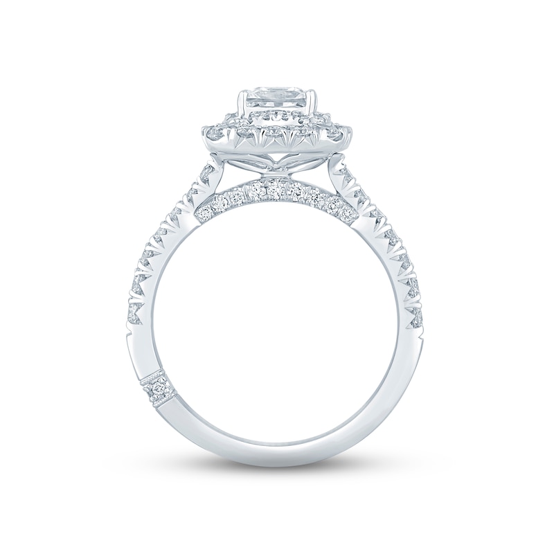 Monique Lhuillier Bliss Diamond Engagement Ring 1-5/8 ct tw Princess, Pear & Round-cut 18K White Gold