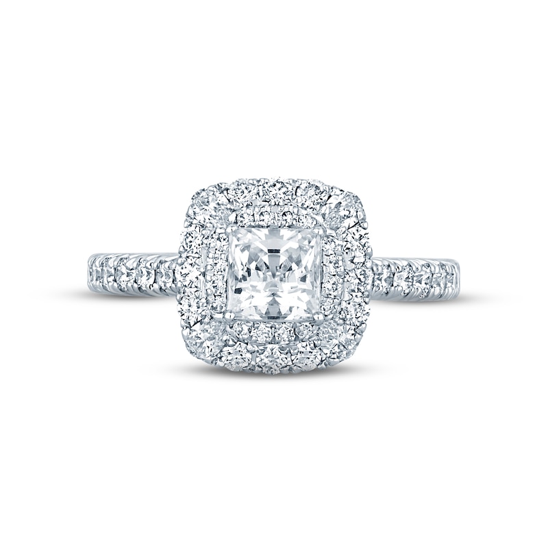 Monique Lhuillier Bliss Diamond Engagement Ring 1-5/8 ct tw Princess, Pear & Round-cut 18K White Gold