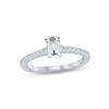 Thumbnail Image 0 of Monique Lhuillier Bliss Diamond Engagement Ring 5/8 ct tw Emerald & Round-cut 18K White Gold