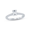 Thumbnail Image 1 of Monique Lhuillier Bliss Diamond Engagement Ring 5/8 ct tw Emerald & Round-cut 18K White Gold