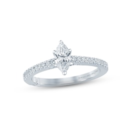 Monique Lhuillier Bliss Diamond Engagement Ring 5/8 ct tw Marquise & Round-cut 18K White Gold