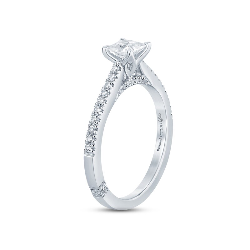 Monique Lhuillier Bliss Diamond Engagement Ring 5/8 ct tw Princess & Round-cut 18K White Gold