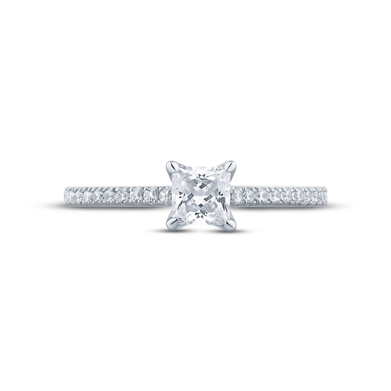 Monique Lhuillier Bliss Diamond Engagement Ring 5/8 ct tw Princess & Round-cut 18K White Gold