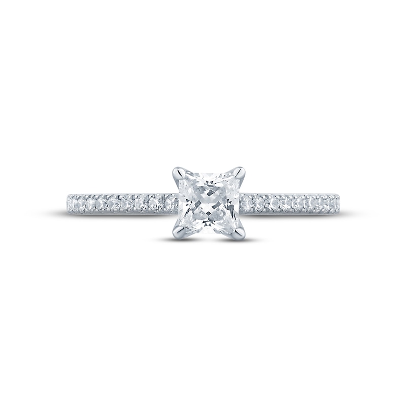 Main Image 4 of Monique Lhuillier Bliss Diamond Engagement Ring 5/8 ct tw Princess & Round-cut 18K White Gold