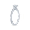 Thumbnail Image 1 of Monique Lhuillier Bliss Diamond Engagement Ring 5/8 ct tw Pear & Round-cut 18K White Gold