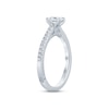 Thumbnail Image 2 of Monique Lhuillier Bliss Diamond Engagement Ring 5/8 ct tw Pear & Round-cut 18K White Gold