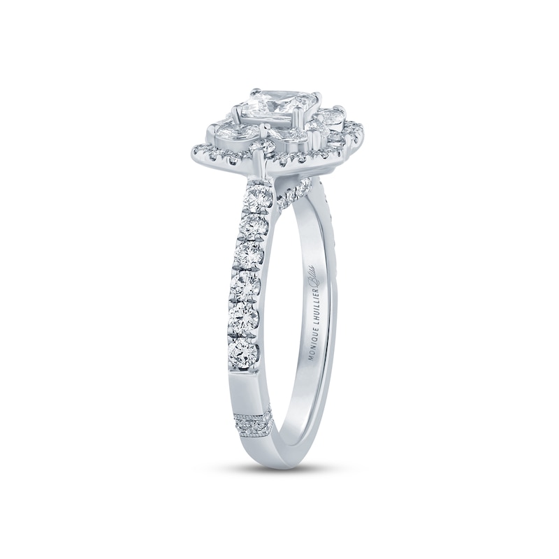 Monique Lhuillier Bliss Diamond Engagement Ring 1-1/4 ct tw Princess, Marquise & Round-cut 18K White Gold