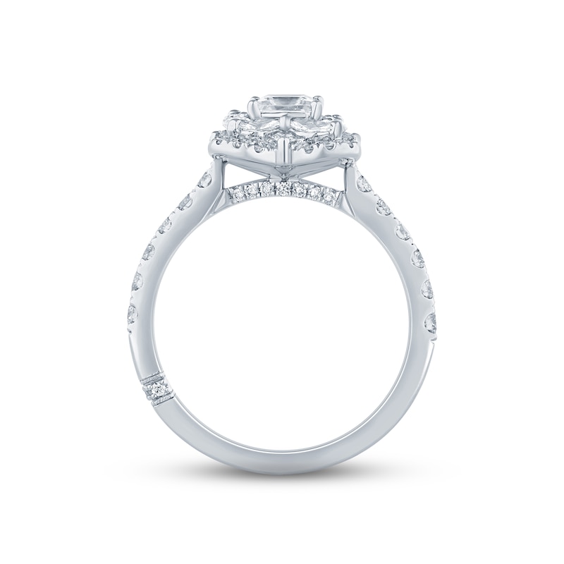 Monique Lhuillier Bliss Diamond Engagement Ring 1-1/4 ct tw Princess, Marquise & Round-cut 18K White Gold