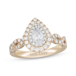Neil Lane Diamond Engagement Ring 1 ct tw Pear & Round-cut 14K Two-Tone Gold