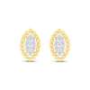 Thumbnail Image 2 of Multi-Diamond Marquise Beaded Frame Stud Earrings 1/4 10K Yellow Gold