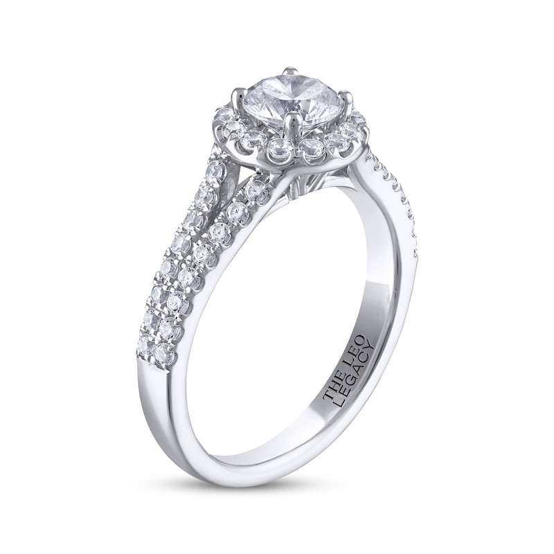 Main Image 2 of THE LEO Legacy Lab-Grown Diamond Halo Engagement Ring 1-1/6 ct tw 14K White Gold