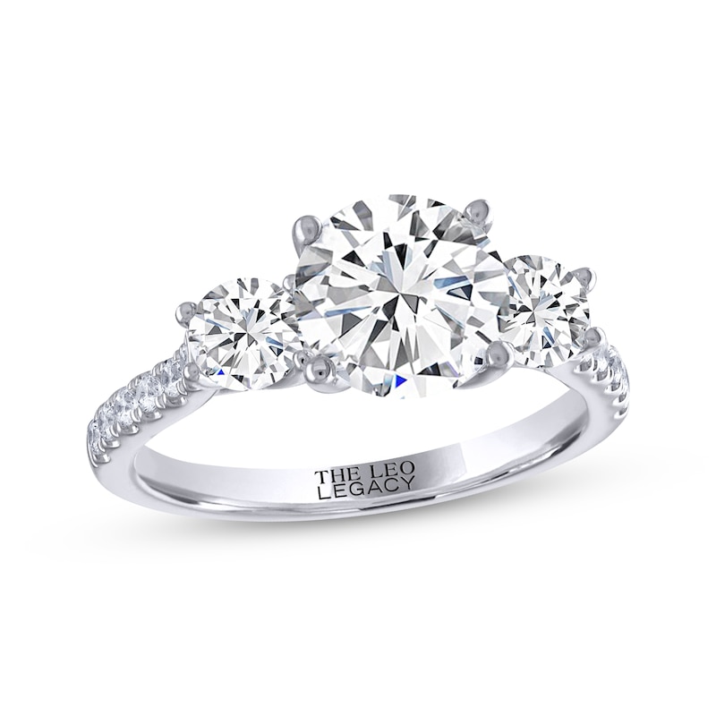 THE LEO Legacy Lab-Created Diamond Three-Stone Engagement Ring 2-3/4 ct tw 14K White Gold