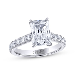 THE LEO Legacy Lab-Grown Diamond Emerald-Cut Engagement Ring 3-1/2 ct tw 14K White Gold